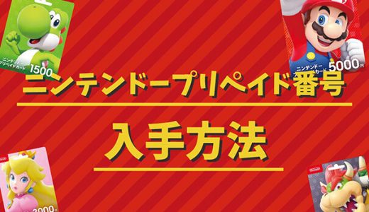 ニンテンドープリペイド番号の入手方法